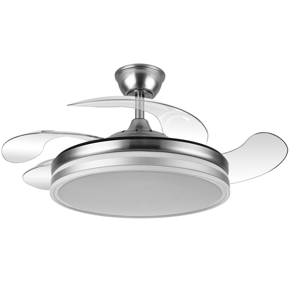 Abrila Ventilador Bayomo DC Niquel Plegable 108Ø Ultrasilencioso 59w Regulable Mando Memoria y temporizador 142591403
