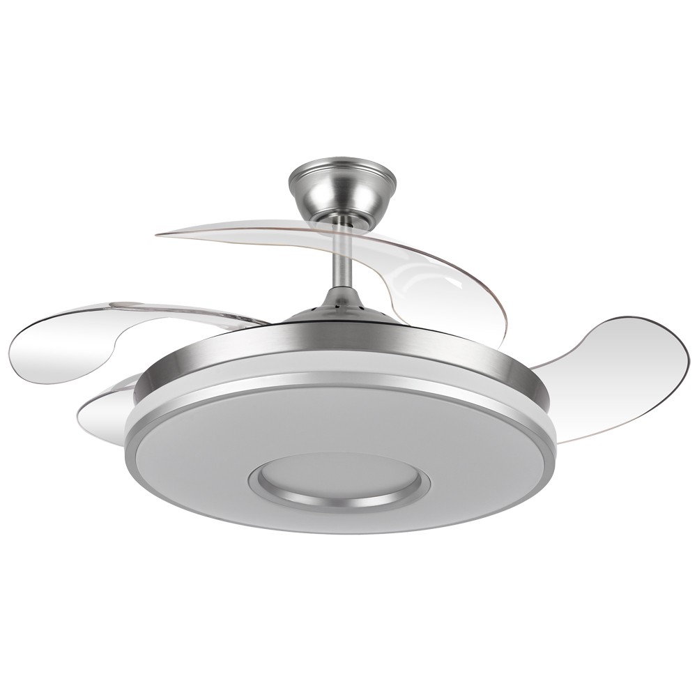 Abrila Ventilador Dani DC Plegable Niquel 108Ø Ultrasilencioso 59w Regulable Mando, Memoria y Temporizador 165391420