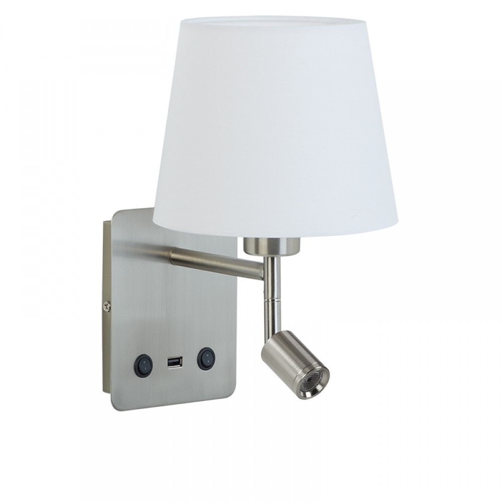 Mdc Aplique Mailand Usb Sn E27-Led 3W 3000K Pant Blanca 5-7718-35-06