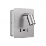 Mdc Aplique Romea Niquel Mate Led 3W-5W 3000K-Usb 5-7721-36-02