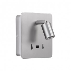 Mdc Aplique Romea Niquel Mate Led 3W-5W 3000K-Usb 5-7721-36-02