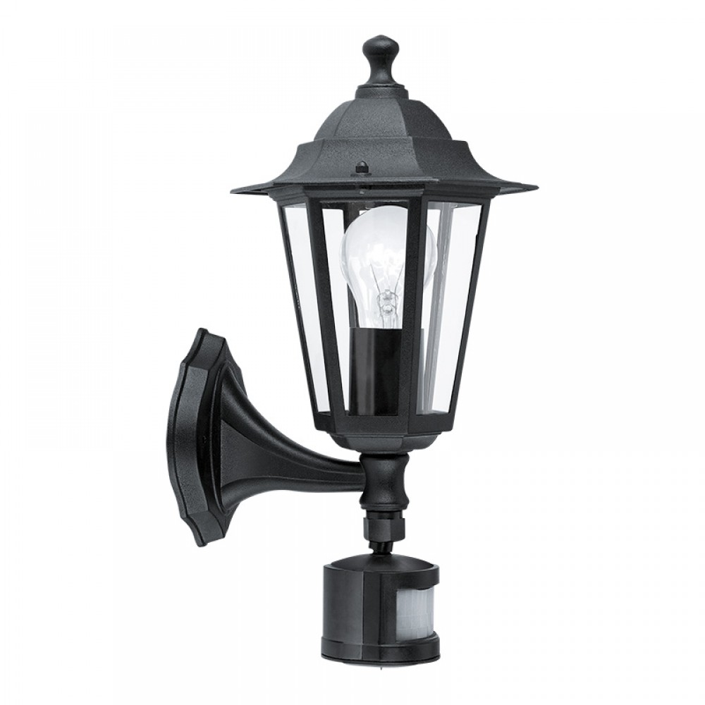 Lamparas Eglo Aplique Exterior Negro Sensor Laterna 4 22469