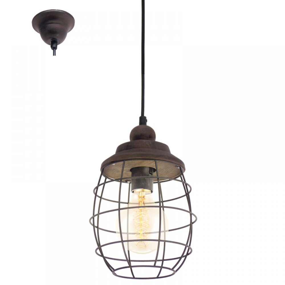 Lamparas Eglo Colgante Vintage Bampton Marron 49219