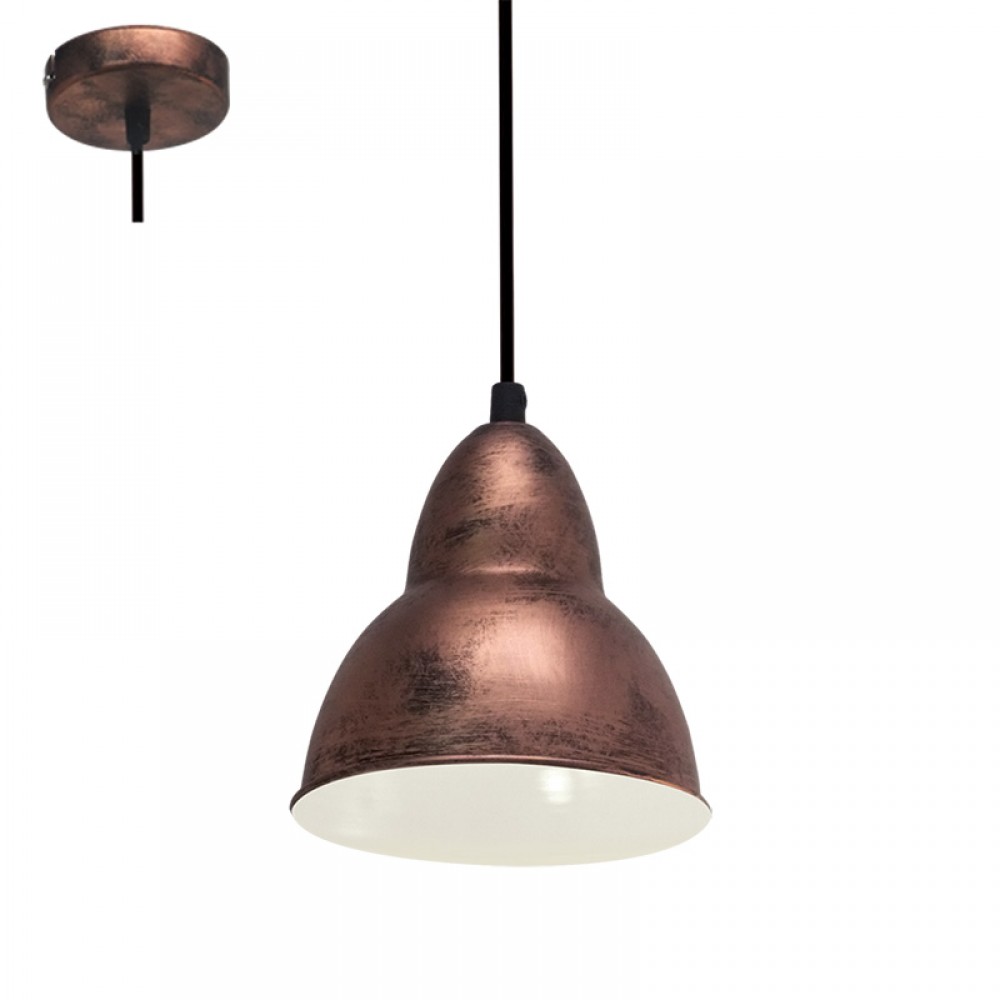 Lamparas Eglo Colgante Vintage Truro Cobre Viejo 49235
