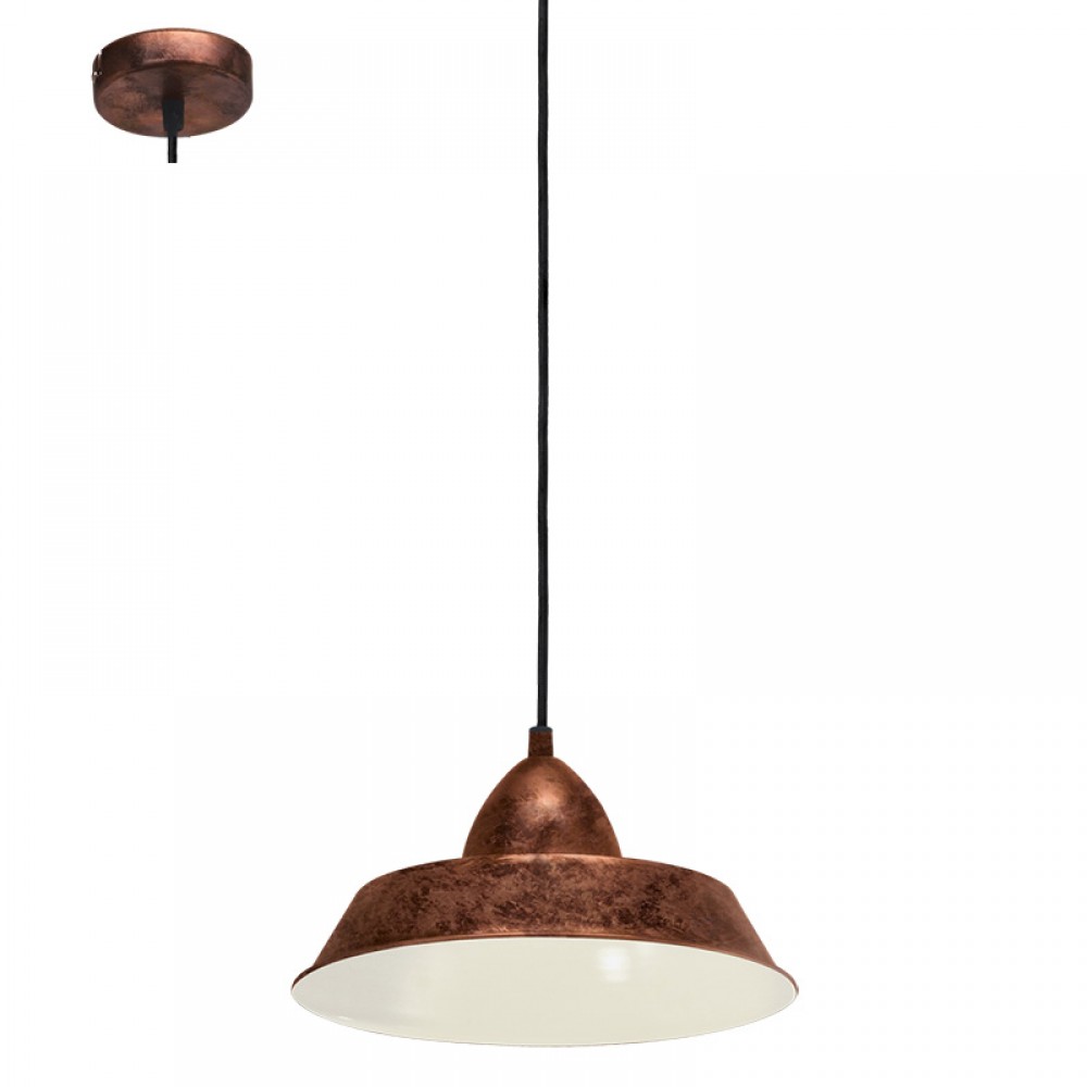 Lamparas Eglo Colgante Vintage Auckland Cobre Viejo 49243