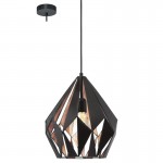Lamparas Eglo Colgante Vintage Carlton 1 Negro Cobre 49254