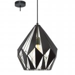 Lamparas Eglo Colgante Vintage Carlton 1 Negro Plata 49255