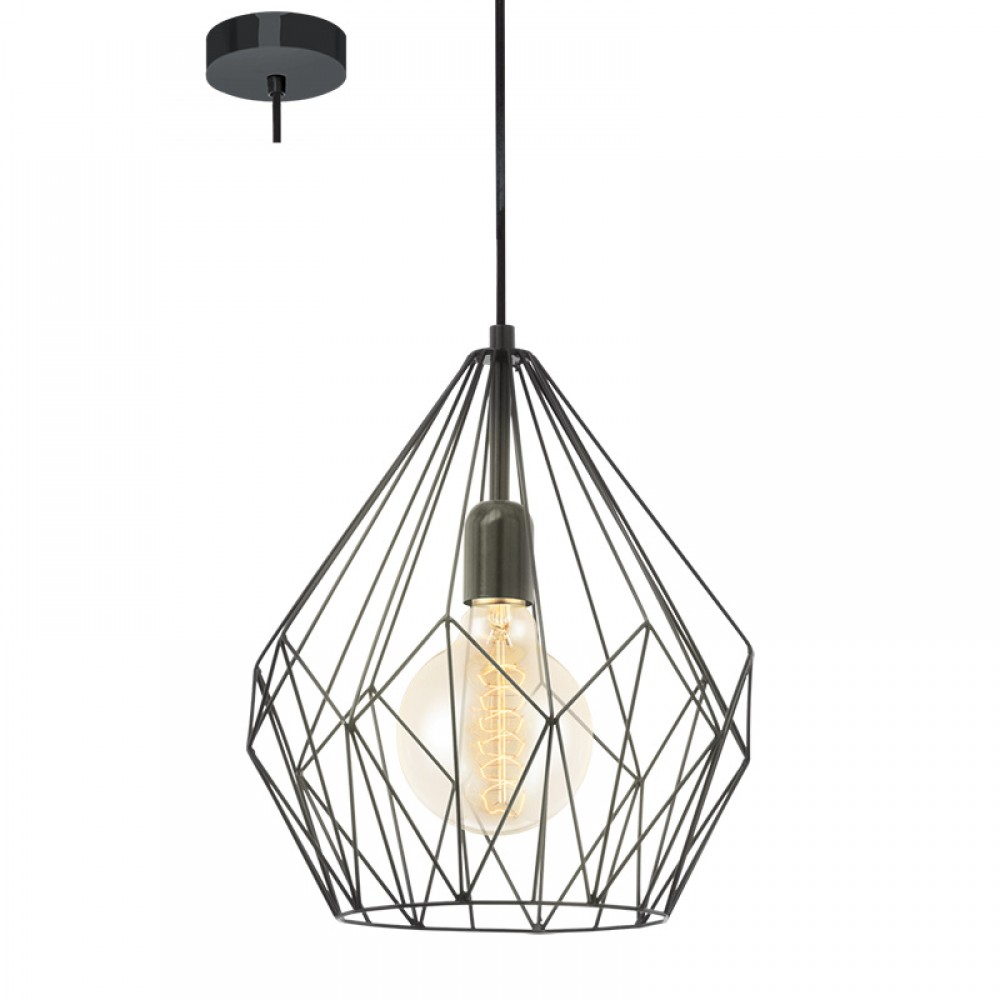 Lamparas Eglo Colgante Vintage Carlton Negro 49257