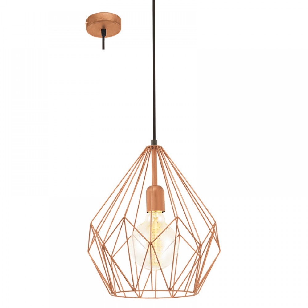 Lamparas Eglo Colgante Vintage Carlton Cobre Envejecido 49258