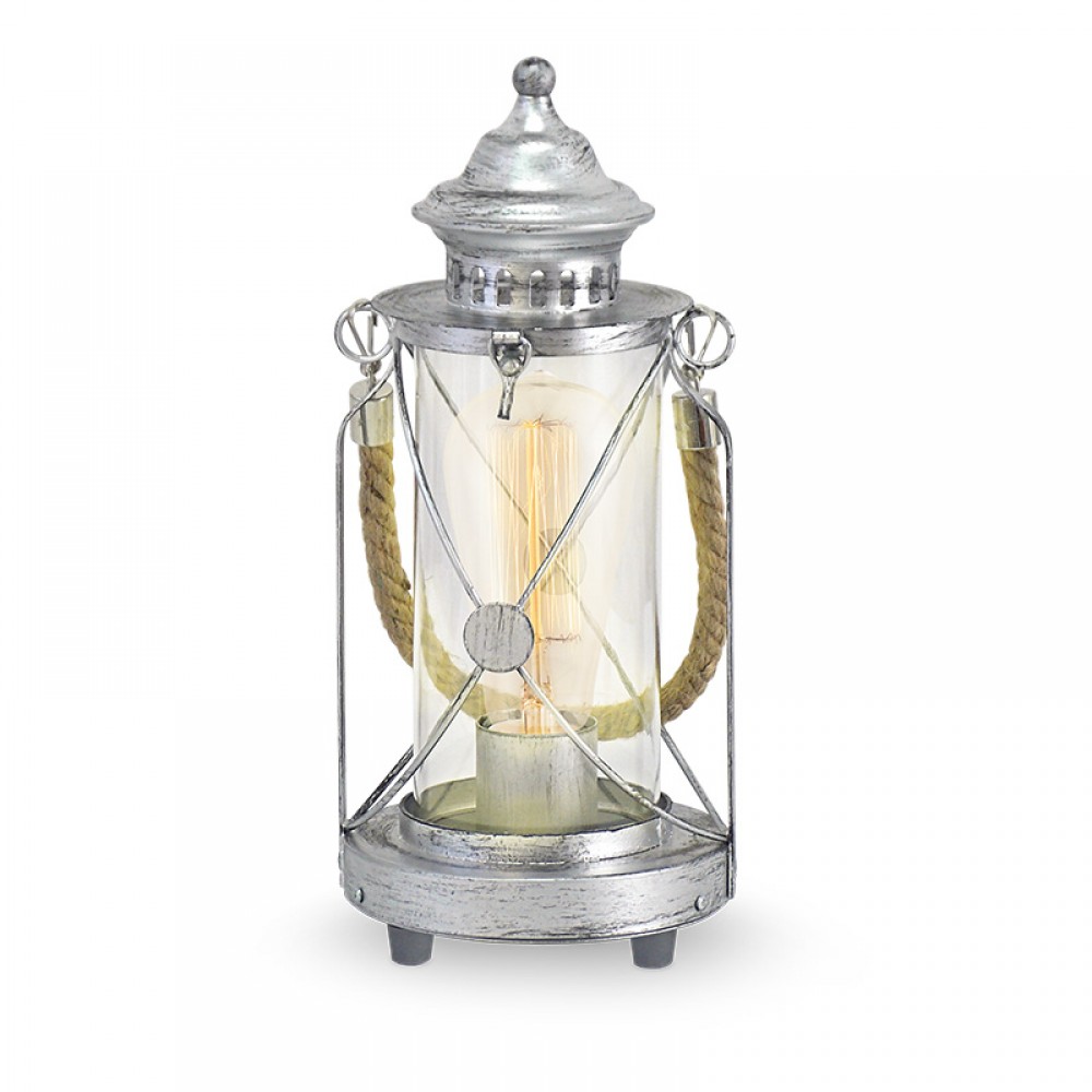 Lamparas Eglo Sobremesa Vintage Bradford Plata 49284