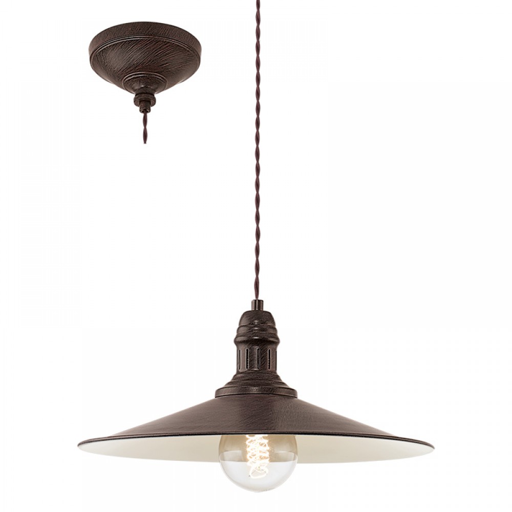 Lamparas Eglo Colgante Vintage Stockbury Marron Viejo 49456