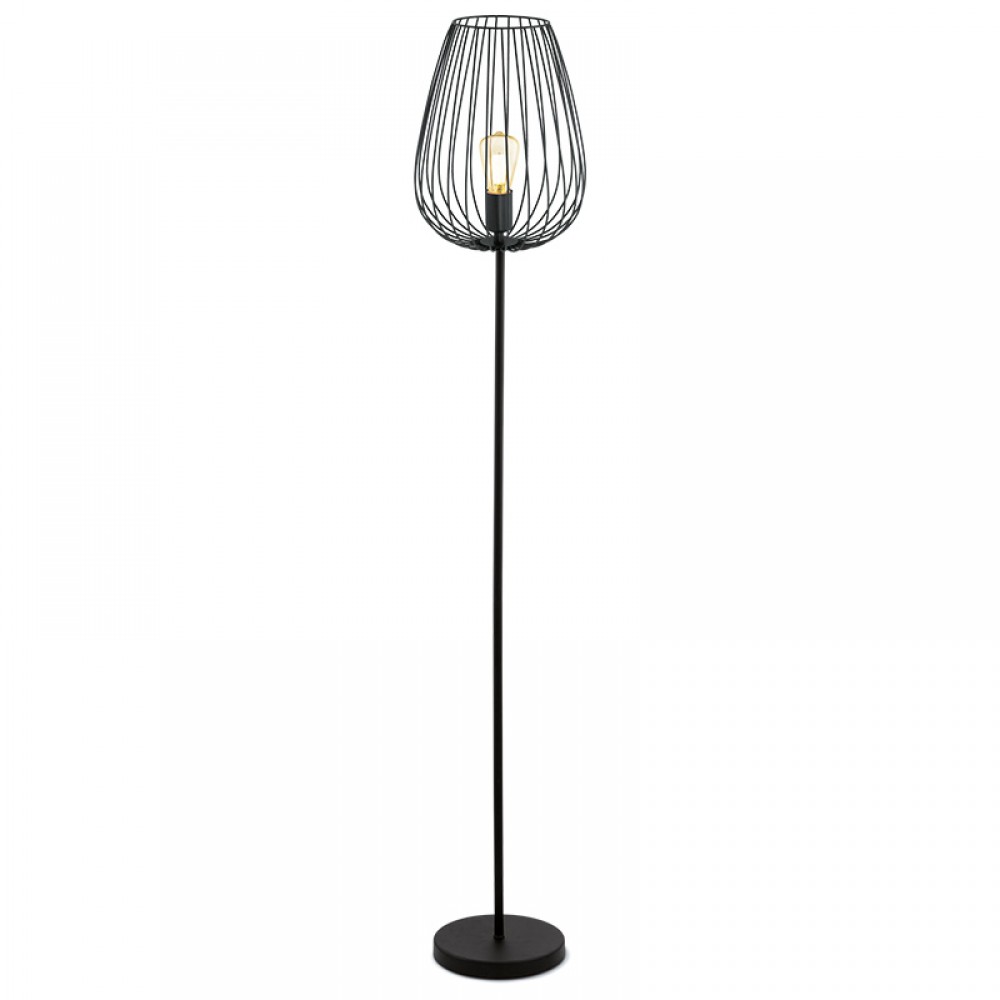 Lamparas Eglo Pie Vintage Newtown Metal Negro 49474