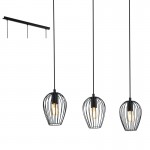Lamparas Eglo Lampara Vintage Newtown Lineal Negro 49478