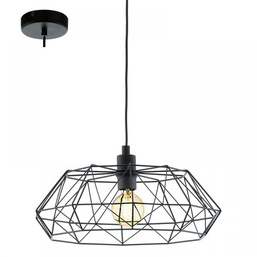 Lamparas Eglo Colgante Vintage Carlton 2 Negro 49487