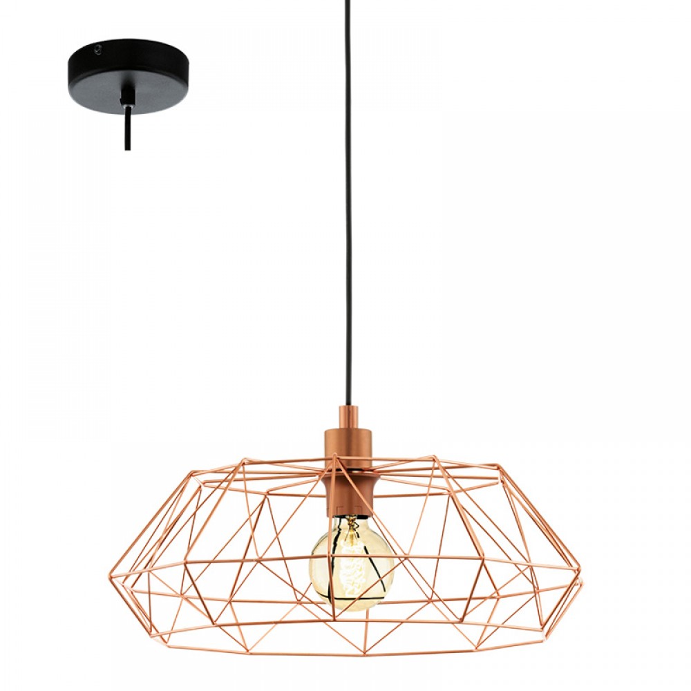 Lamparas Eglo Colgante Vintage Carlton 2 Cobre 49488