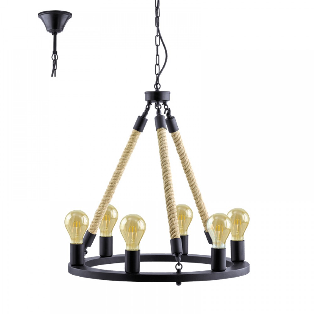 Lamparas Eglo Lampara Vintage Findlay Negra 49694