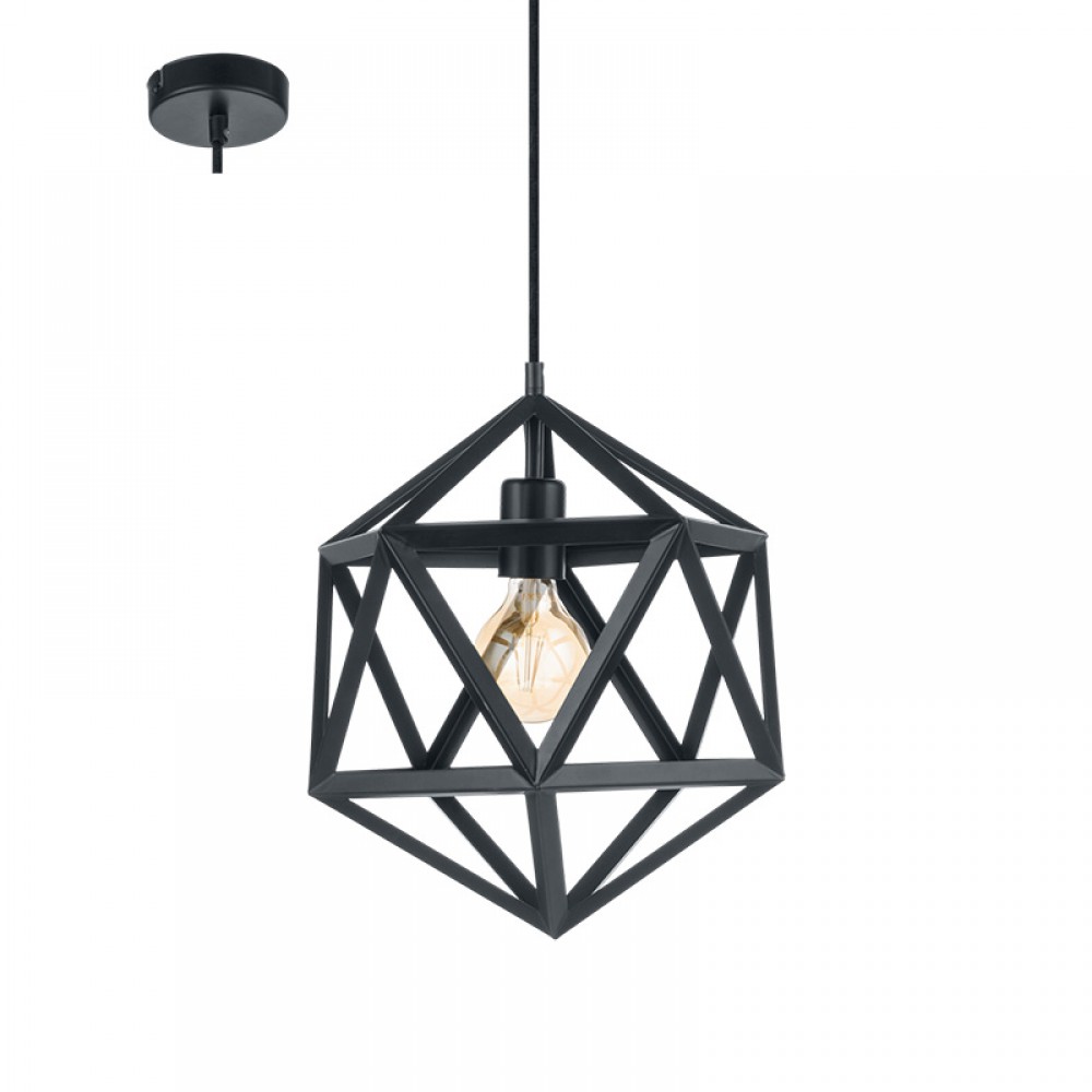 Lamparas Eglo Colgante Vintage Embleton Negro 49761