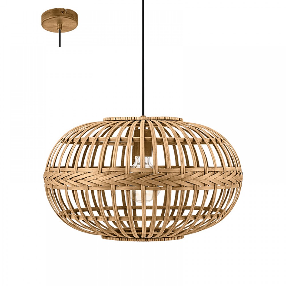 Lamparas Eglo Colgante Vintage Amsfield Madera 49771
