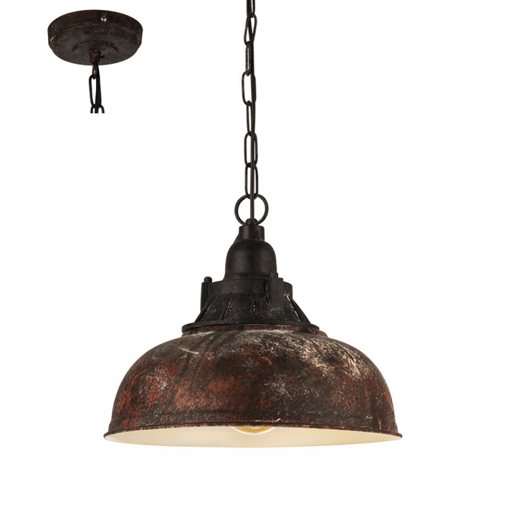 Lamparas Eglo Colgante Vintage Grantham 1 Marron Viejo 49819