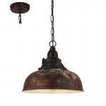 Lamparas Eglo Colgante Vintage Grantham 1 Marron Viejo 49819