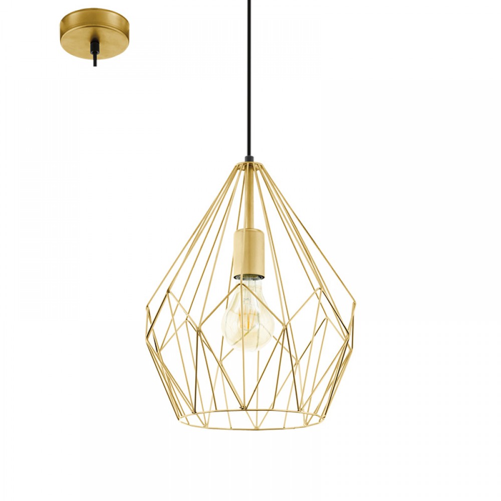 Lamparas Eglo Colgante Vintage Carlton Oro Satinado 49933