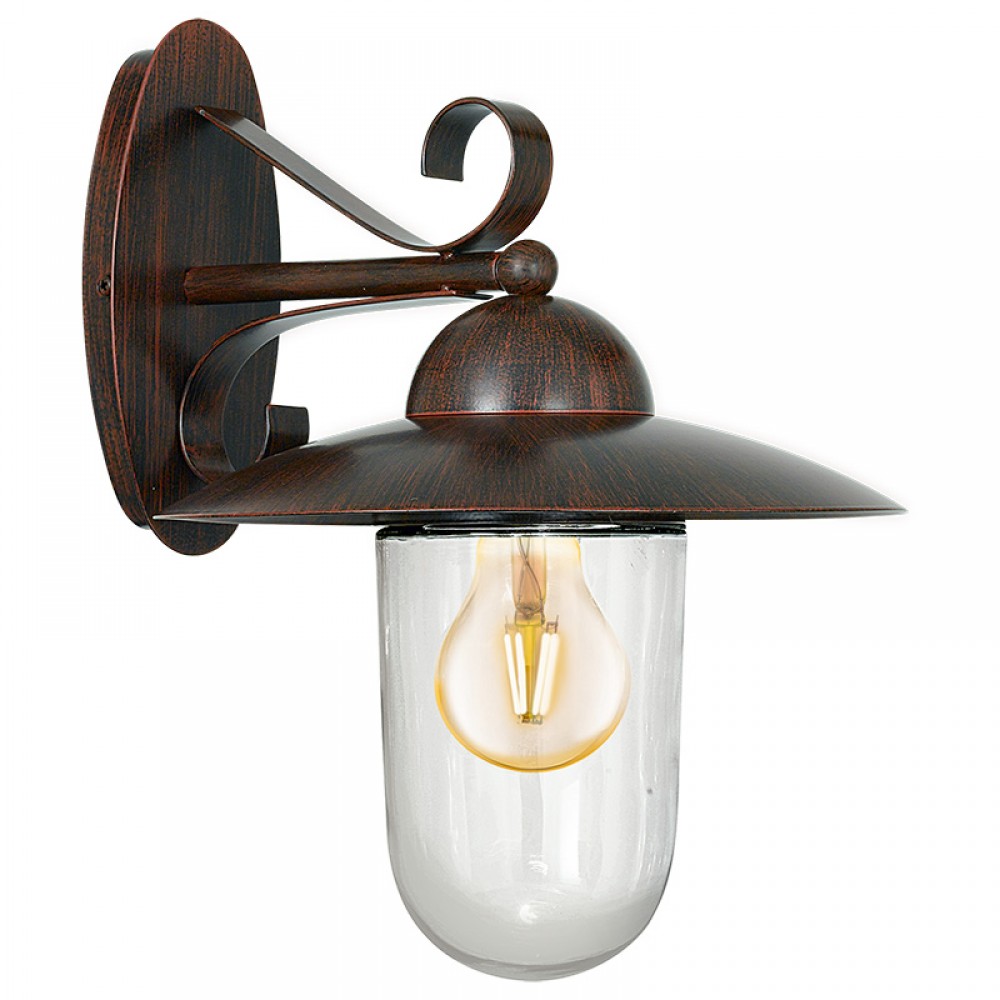 Lamparas Eglo Aplique Exterior Marron Viejo Milton 83589