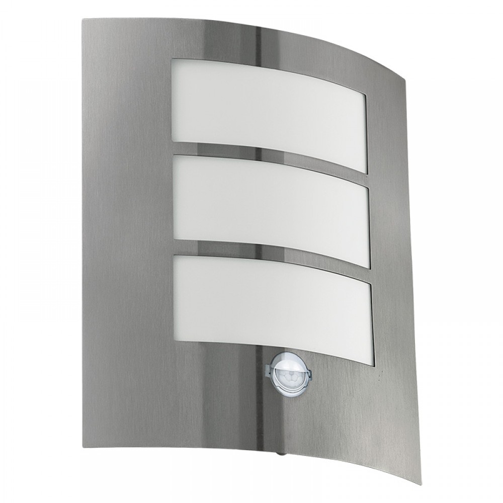 Lamparas Eglo Aplique Led Exterior Acero Sensor City 88142