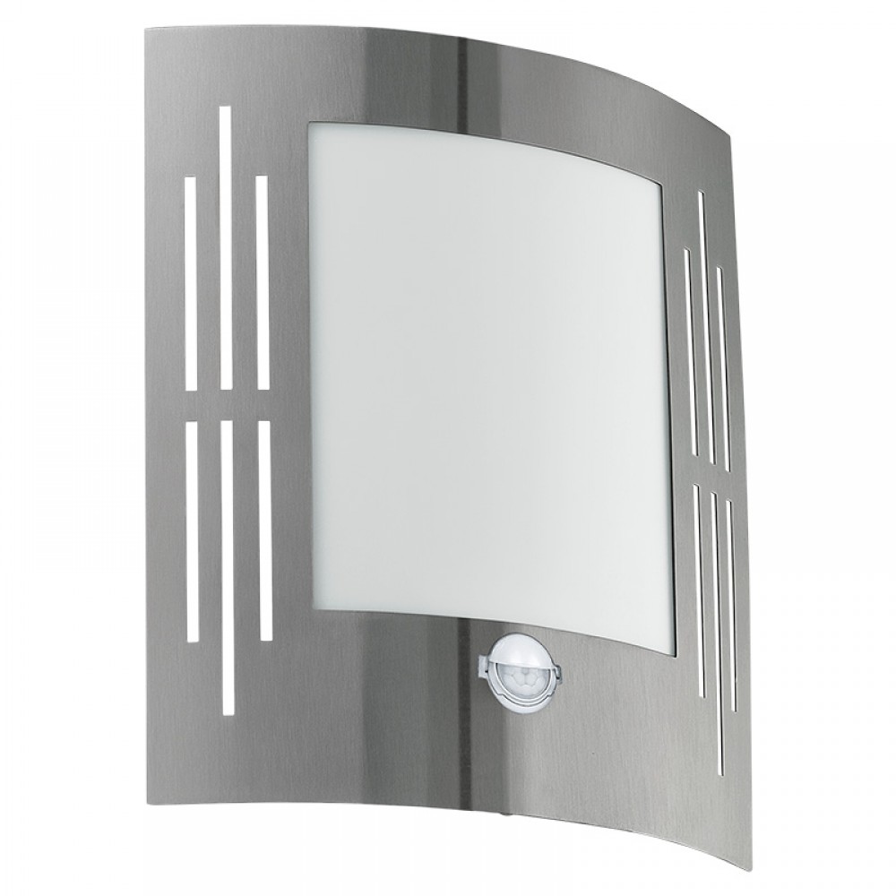Lamparas Eglo Aplique Led Exterior Acero Sensor City 88144