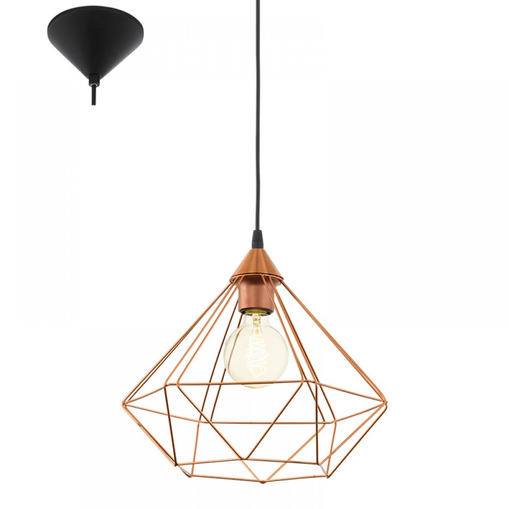 Lamparas Eglo Colgante Vintage Tarbes Grande Cobre 94194