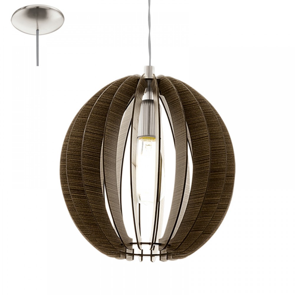Lamparas Eglo Colgante Madera Cossano E27 1 Luz 94635