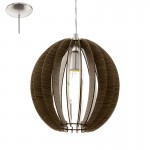 Lamparas Eglo Colgante Madera Cossano E27 1 Luz 94635