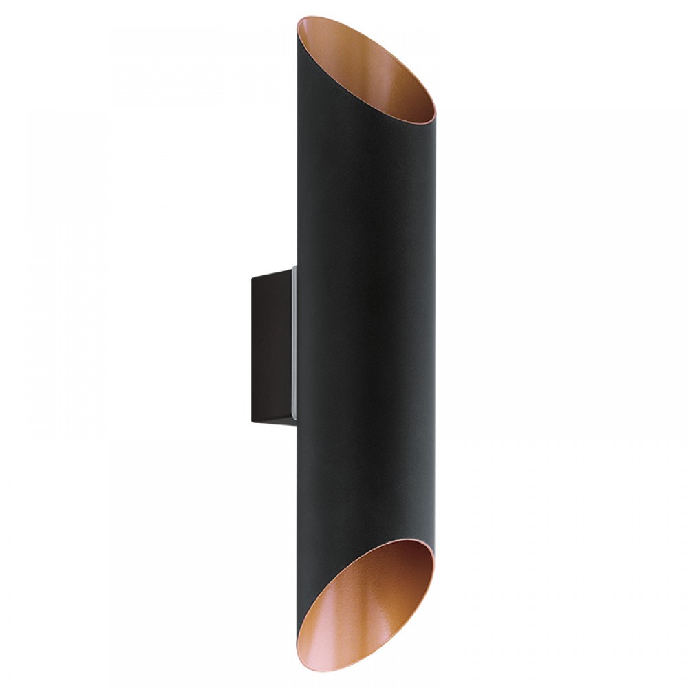 Lamparas Eglo Aplique Led Exterior Negro-Cobre Agolada 94804