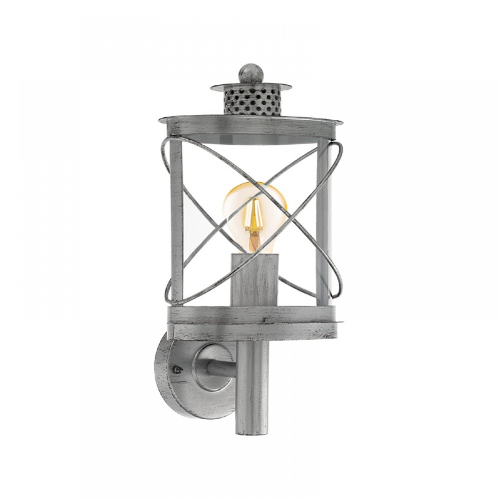 Lamparas Eglo Aplique Exterior Plata Vieja Hilburn 1 94865