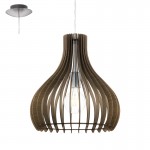 Lamparas Eglo Colgante Madera Tindori E27 1 Luz 96259