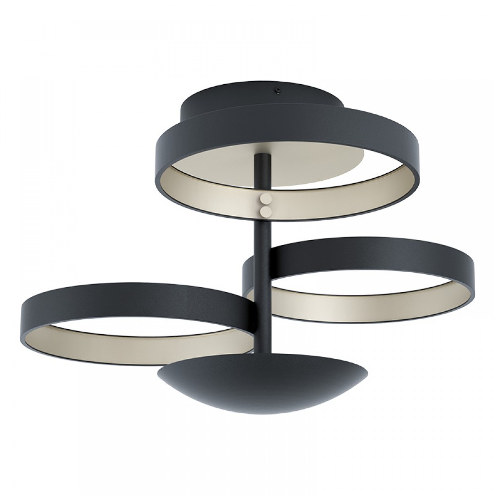 Lamparas Eglo Plafon Led Negro Gromola 98539