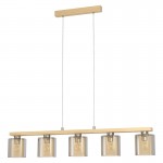 Lamparas Eglo Lampara Madera Cristal Castralvo 98592