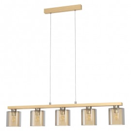 Lamparas Eglo Lampara Madera Cristal Castralvo 98592