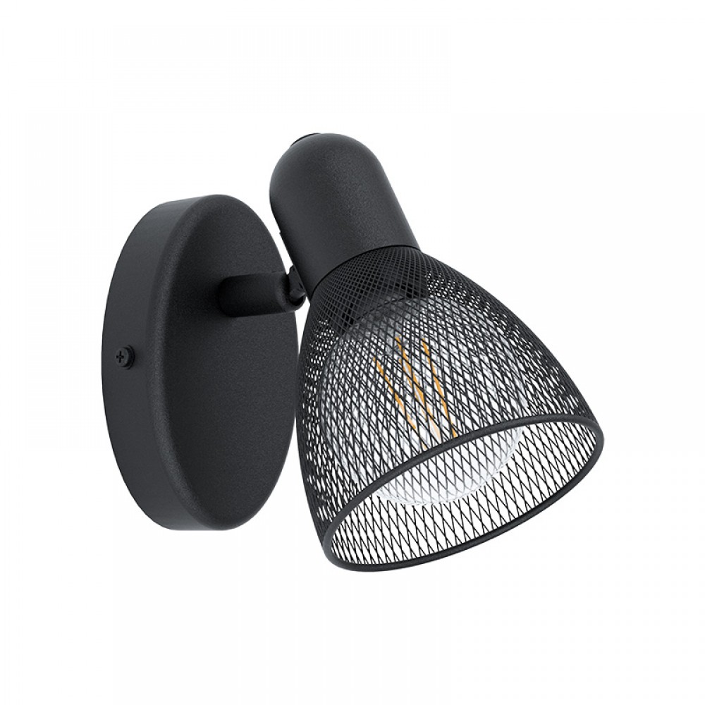 Lamparas Eglo Foco 1 Led Negro Carovigno 98621