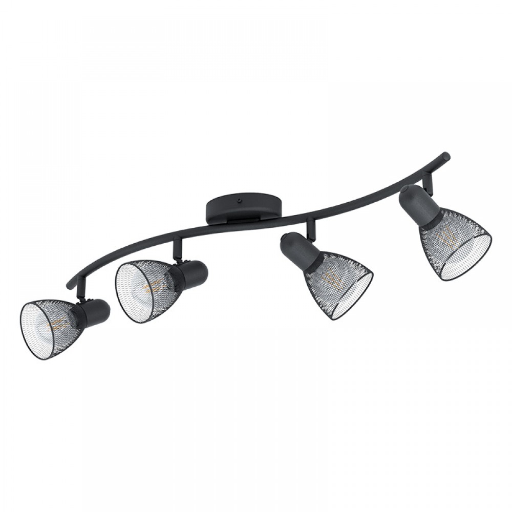 Lamparas Eglo Foco 4 Led Negro Carovigno 98623