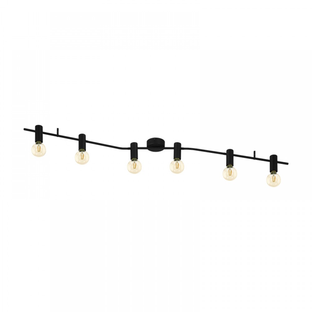 Lamparas Eglo Plafon 6 Luces Negro Passa Rella 98756