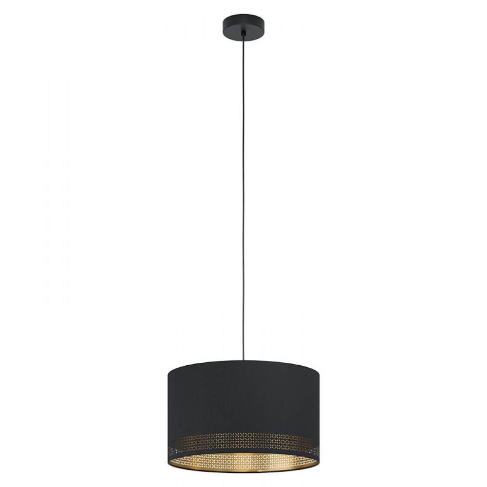 Lamparas Eglo Colgante Tela Negro Esteperra 99273
