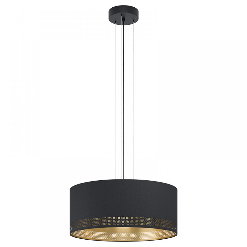 Lamparas Eglo Colgante Tela Negro Esteperra 99274