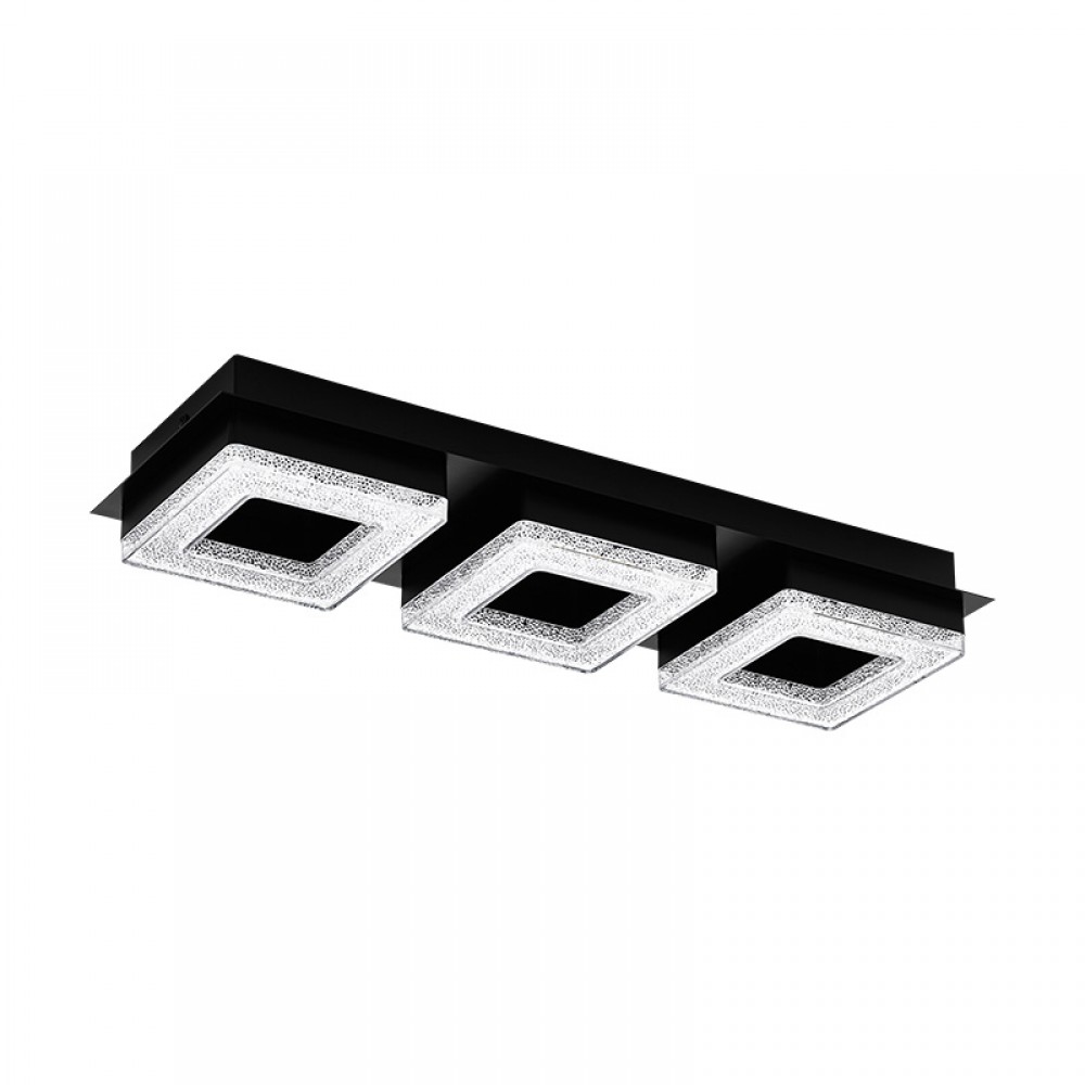 Lamparas Eglo Plafon 3 Led Negro Fradelo 1 99325