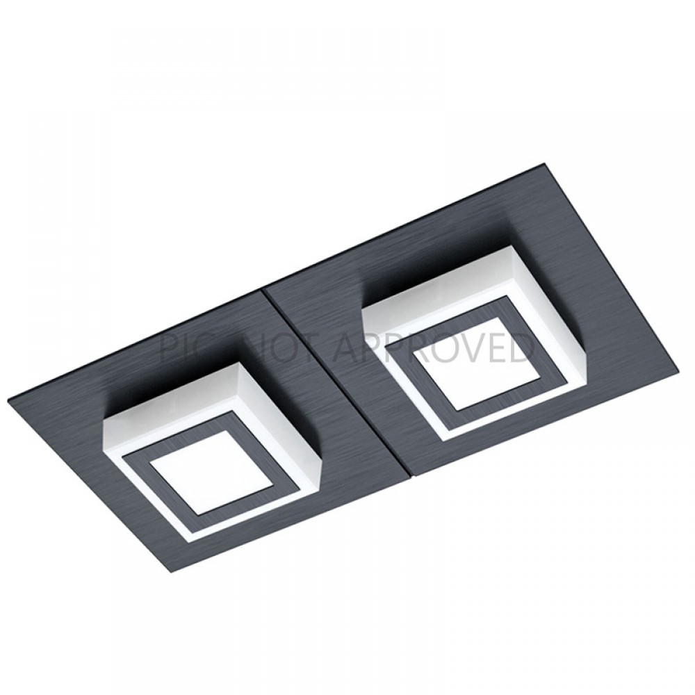 Lamparas Eglo Plafon 2 Led Negro Masiano 1 99362