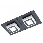 Lamparas Eglo Plafon 2 Led Negro Masiano 1 99362
