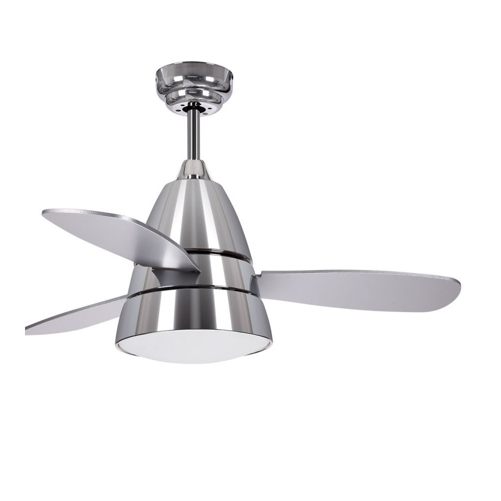 Ventilador Iseran Cromo 107Ø 2xe27 3 Aspas Mando 104092320