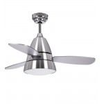Ventilador Iseran Cromo 107Ø 2xe27 3 Aspas Mando 104092320