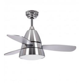 Ventilador Iseran Cromo 107Ø 2xe27 3 Aspas Mando 104092320