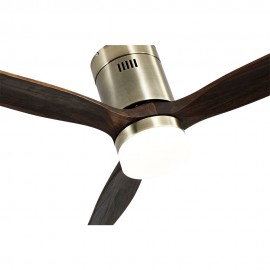 Ventilador Aguilon DC Cuero 132Ø 18w 3 Aspas Roble, Mando y Temporizador 128291364