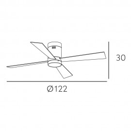 Ventilador Barine Cuero 122Ø 18w 4 Aspas Roble-cerezo, Mando y Temporizador 128391436